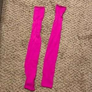 Hot pink leg warmers